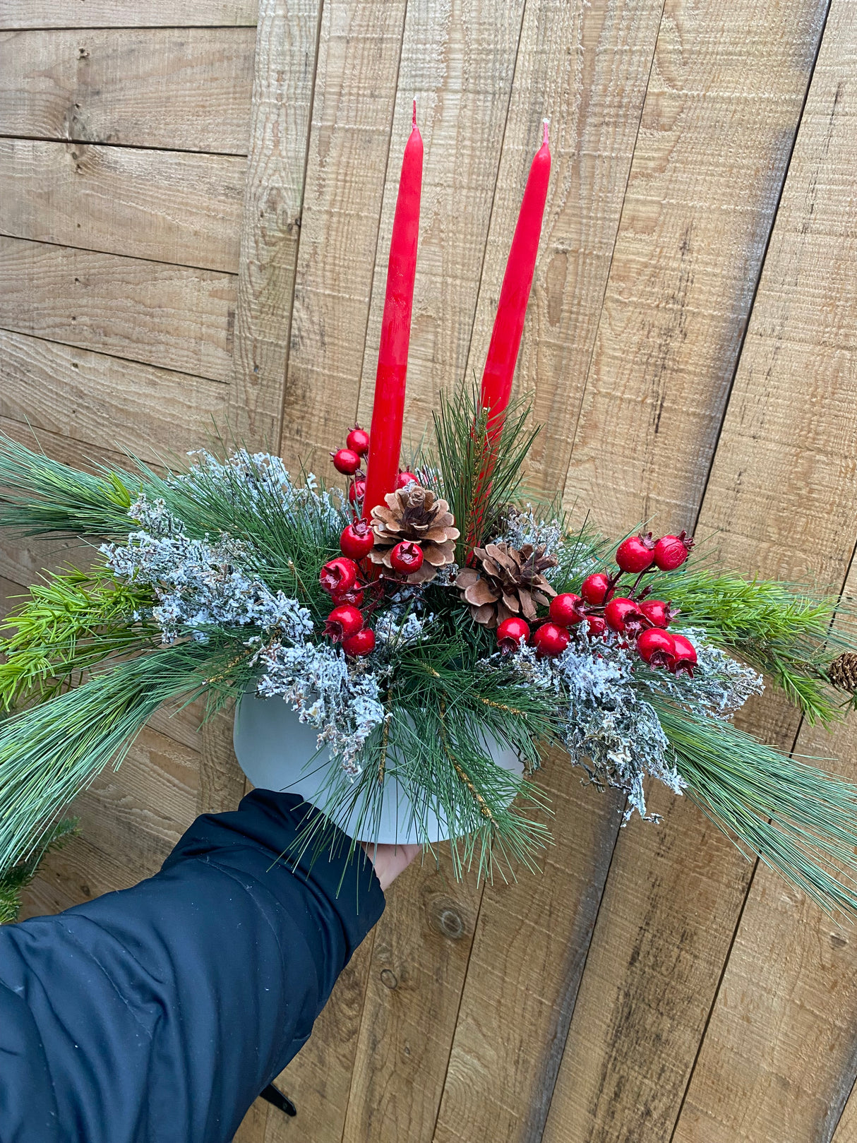 Centre de table artificiel avec bougies